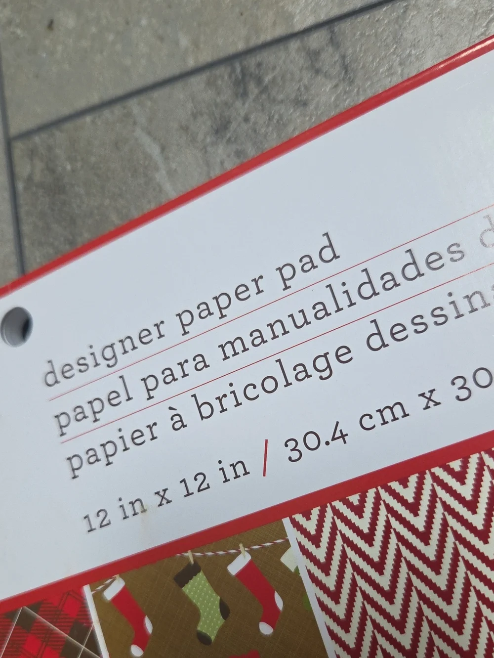 Martha Stewart Holiday Designer Paper Pad - Red, Green, Cream